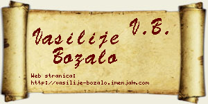 Vasilije Bozalo vizit kartica